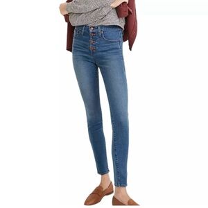 Madewell 10” High Rise Skinny Jeans Dark 4 button Dark wash size 29